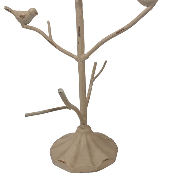 White Necklace Jewelry Tree Three Birds on Branches 13.5inX9inX8in - Picture 10 of 15